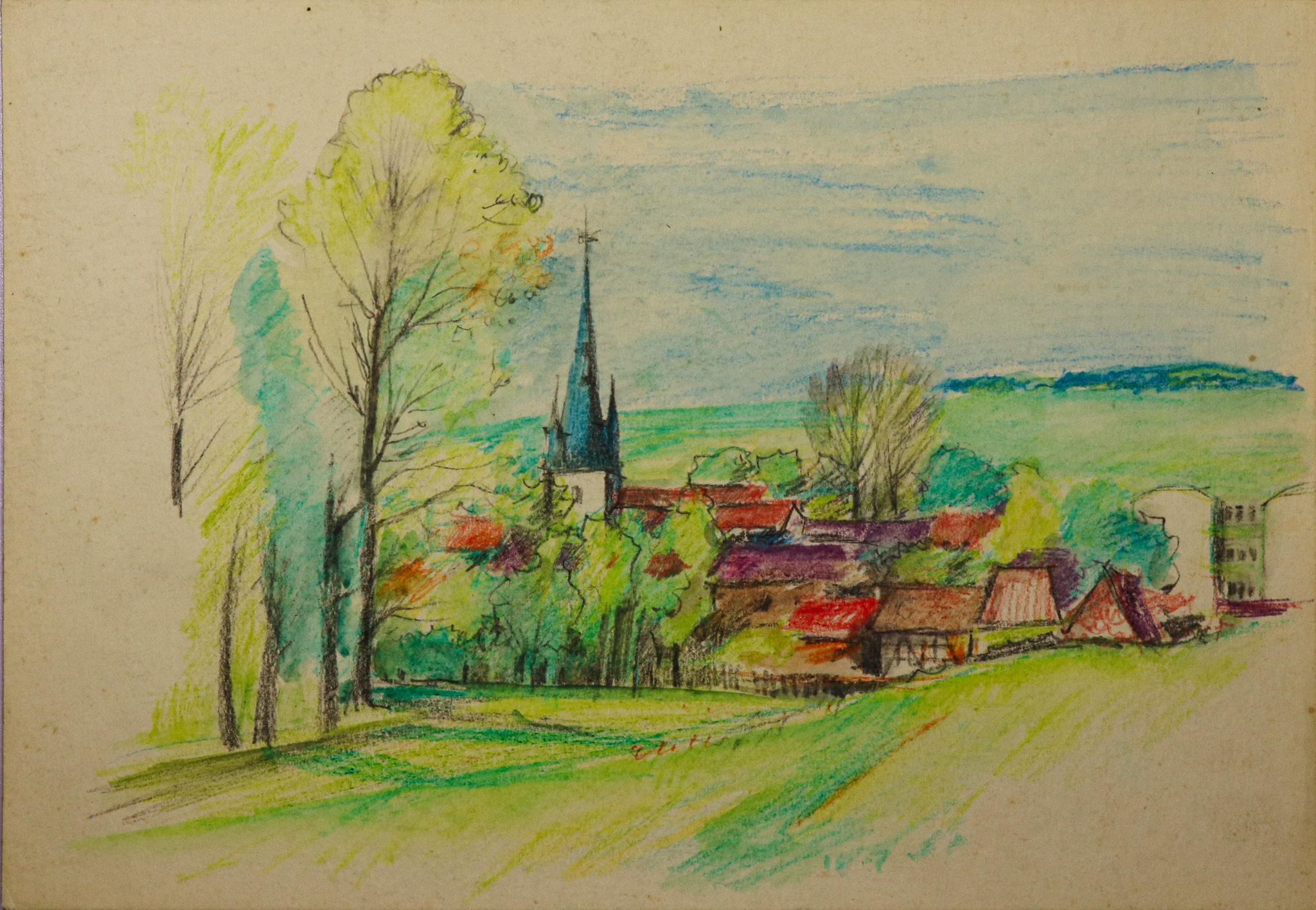 Mechterstädt mit  Schule